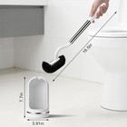 Toilet Brush And Holder Set  Curved Toilet Brush With Stainless Steel Handle 