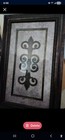 Decorative Framed Artisan Craftsmanship  Framed Metal Wall Plaque  Featuring A V