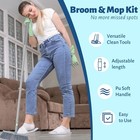 3-in-1 Detachable Broom And Mop Set Combo  Grey 48 Inches  White