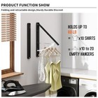 Folding Clothes Hanger Rack Wall Mounted For Laundry Clothes Drying Rack Black