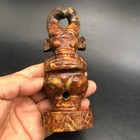Top Collect  hong Shan  Culture Old Jade Carved  sun God  Statue 14 2cm