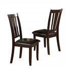 Abstract Rectangular Shaped Back Faux Leather Padded Seat Dining Chair Set Of 2