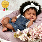 Black Reborn Baby Dolls Silicone Full Body Biracial Girl 20 Inch Black Realistic