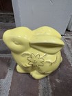 Bunny Yellow Vintage Ceramic  Fm Artware Approximately 5x6 Inches  Brown Details