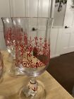 Set Of 6 Christmas Goblet Wine Glasses New