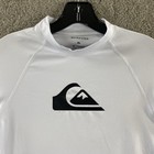 Quiksilver All Time Rash Guard Mens Medium Swim Shirt White Stretch Long Sleeve