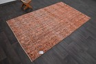 Oushak Turkish Vintage Rug 4x7 Kilim Rug Anatolian Handmade Boho Decor Orange