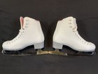 Riedell Pearl Women   s Figure Ice Skates Size 7 White pink Lace-up Padded
