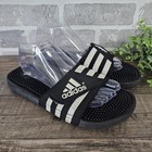 Adidas Adissage Black White Slides Sandals Men s 9 Massage Footbed 078260