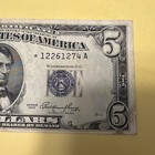 1953 Series  5 Five Dollar Silver Certificate Blue Seal Star Note See Pics