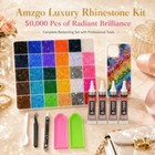 50k Rhinestone Art Set  30 Colors Flatback Gems With 4 Tubes Of B7000 Glue Kit