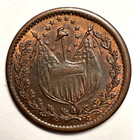 1863 Civil War Patriotic Token F-111 340a Washington Head Portrait Au unc R3