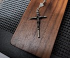 Vintage Sterling Silver Italy Bell Shaped Crystal Rosary Crucifix  Mary- 22 