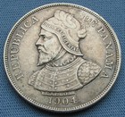 1904 Panama 50 Centesimos De Balboa Silver Coin