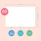 S o 300gsm 4x6    Postcard Paper Cardstock both Sides 4  6     set Of 60   White 
