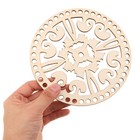 4 Pcs Handmade Crochet Basket Crafts Wood Bottom Bottoms For Base