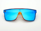 Quiksilver Scifi Shield Sunglasses Multicolor Candy Color Frame Blue Mirror Nib