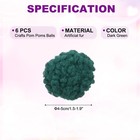 6 Pcs Crafts Pom Poms Balls   4-5cm  1 5-1 9inch  Yarn Pom Poms  Dark Green