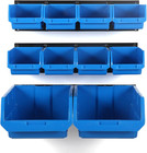 Wall Mounted Storage Bins  Wall Storage Bins Parts Rack 10 Bins 3 Rails Wall Mou