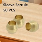 Pdetveo 50pcs 1 8 Inch Brass Compression Sleeve Ferrules  Inch  Gold