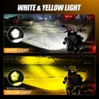 Motorcycle Headlight Driving Fog Lamp 2x Led Spot Light Auxiliary White yellow