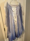 Disney Frozen Girls Costume Dress W  Cape Overlay Size S  4-6x  Blue White