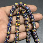 Vintage Venetian Chevron Glass Bead Necklace Old African Trade Beads