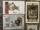 Lot Of 9 Vintage Postcards 1910-1914 Plus A Business Card From 1800s Ephemera