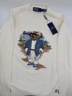 Ralph Lauren Polo Bear Men   s Large White Lighthouse Pullover Crewneck Sweater