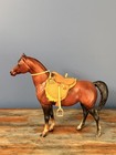 Vintage Breyer Horse With Saddle Original Round Breyer Manufacturing Co Logo