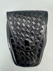 Black Leather Belt Pouch Holder Basketweave Duty Style Pick Your Choice