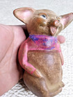 Vintage Old Hand Painted Piglet Coin Bank 5 5 