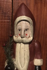 Primitive Hand Carved Wood Christmas Belsnickle Santa   Antique Block Aafa