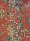 Antique Beautiful Rare 19th C  Cotton French Exotic Paisley Leaf Fabric 1680