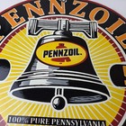 Vintage Pennzoil Porcelain Sign - Motor Oil Can Pennsylvania Bell Porcelain Sign