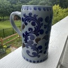 Vintage German Westerwald Salt Glaze Stoneware Beer Stein Mug Cobalt Blue