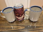 Vintage Welsh Corgi Louisville Stoneware Pottery Set 2 Mugs Signed Butterfly Jt