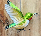 Hummingbird Metal Bouncy Garden Bird Decor 10 75  X 8 