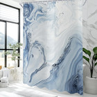 Blue Shower Curtain Marble Modern Abstract Art Bathroom Curtain Sets For Bathtub