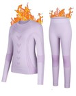  Thermal Underwear For Kids Athletic Thermals Top And Bottom 9-10 Years Purple