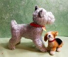 1950 s Large Steiff Schnauzer Dog- 9  1 2  Tall  Mohair  Grey  All Ids