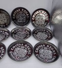Set Of 12 Vintage Metal Chivas Regal Coasters Scotch Whiskey Aged 12 Years