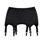 Luxallacki Silky Satin Pull-on Garter Girdle With 6 Straps Suspender Metal Clips