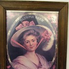 Vtg Framed 1977 Olympia Beer Poster Greetings 1910 Olympia Brewing Aprox 15 x12 