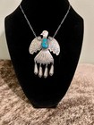 Sterling Silver   Turquoise Thunderbird Necklace