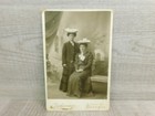 Antique Cabinet Photo Two Women Dressed In Edwardian Fashion Vintage Photograph