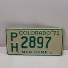 1971 Colorado Mobile Home Expired License Plate Ph-2897 Man Cave Bar
