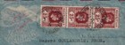 Mauritius 1948 Kgvi Airmail Cover W  Strip Of 25 Cents Dull Maroon W error