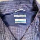 Columbia Omni-shade Womens Large Purple Striped Short Sleeve Hiking Shirt L g