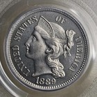 1889 Three Cent Nickel Trickel Pcgs Cac Pf 65 Proof Gem Light Obv Cameo
